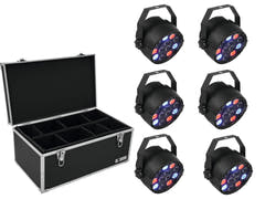 EUROLITE sett 6x LED PARty Spot + koffert TDV-1