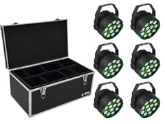 EUROLITE sett 6x LED PARty TCL-spot + koffert TDV-1
