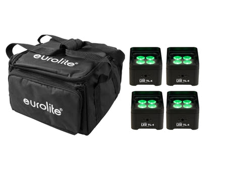 EUROLITE sett med 4x LED TL-4 Trusslight + myk bag