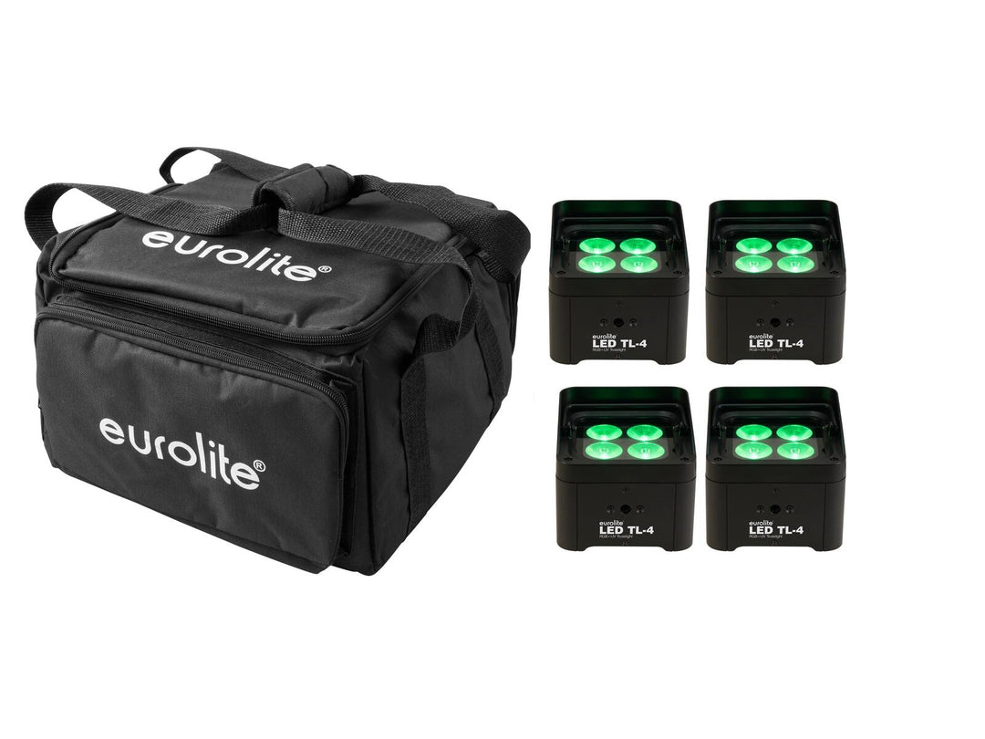 EUROLITE sett med 4x LED TL-4 Trusslight + myk bag