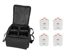 EUROLITE Set 4x AKKU TL-3 TCL hvit + SB-4 Soft Bag