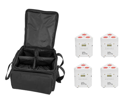 EUROLITE Set 4x AKKU TL-3 TCL hvit + SB-4 Soft Bag