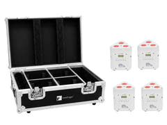 EUROLITE-sett 4x AKKU TL-3 TCL hvit + case med ladefunksjon
