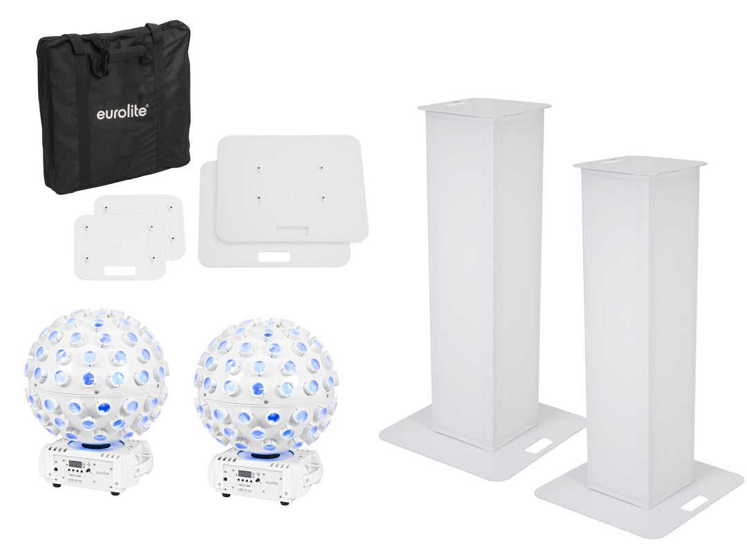 EUROLITE-sett 2x Stage Stand 100cm + 2x LED B-40 beam Effect hvit