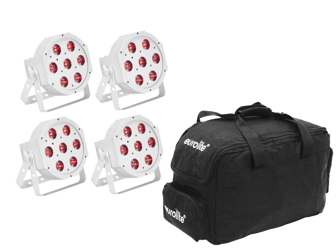 EUROLITE Set 4x LED SLS-7 HCL Spot white + softbag