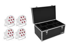 EUROLITE Sett med 4x LED SLS-7 HCL Floor white + koffert