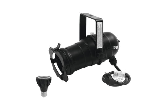 EUROLITE sett PAR-20 Spot svart + PAR-20 230V COB 6W E-27 LED 1800-3000K dim2warm