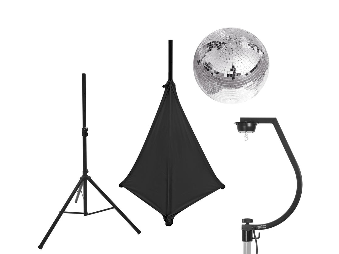 EUROLITE Sett med speilkule 30cm med stativ og tripod cover svart