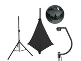 EUROLITE Sett med speilkule 30cm svart med stativ og tripod cover svart
