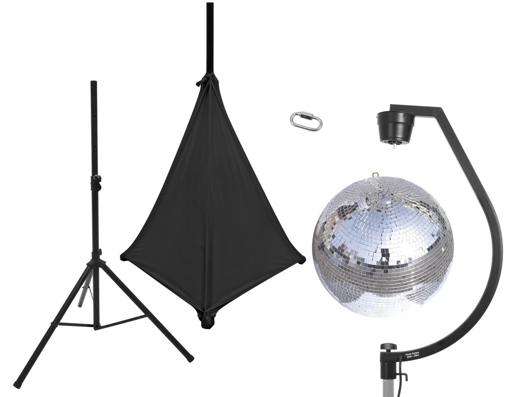 EUROLITE Sett med speilkule 50cm med stativ og tripod cover svart