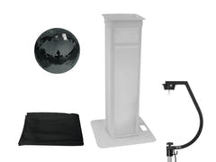 EUROLITE sett speilkule 30 cm svart med variabelt scenestativ + svart trekk