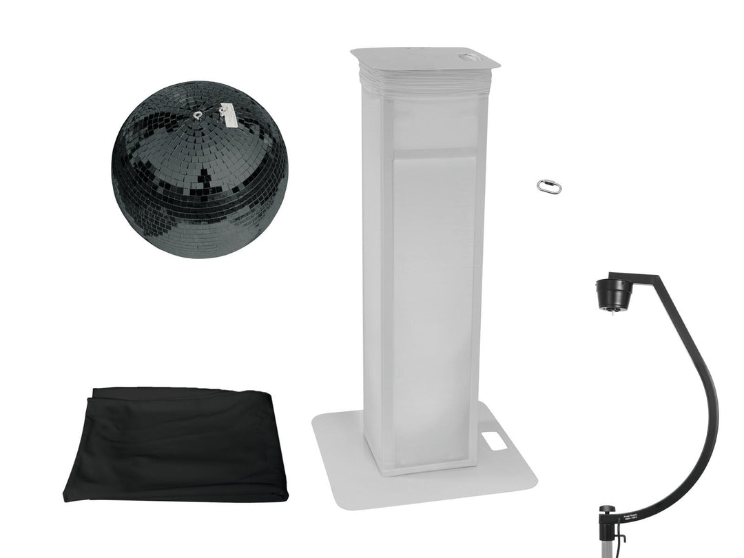 EUROLITE sett med Mirror ball 50 cm svart med Stage Stand variabel + Cover svart
