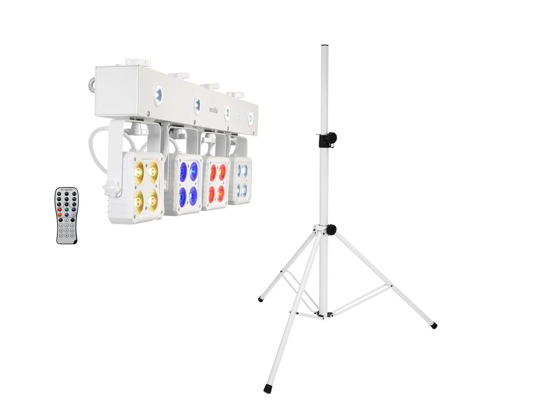 EUROLITE-sett LED KLS-180 hvit + BS-2 EU høyttalerstativ hvit