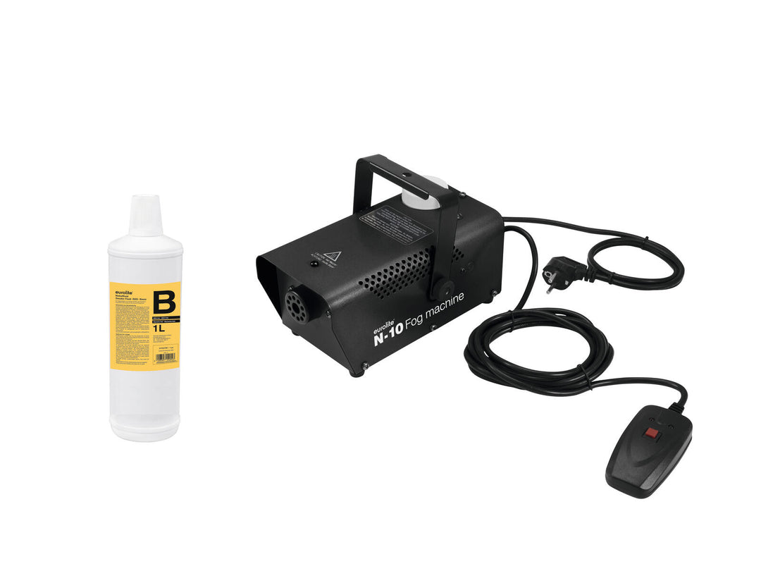 EUROLITE Set N-10 svart + B2D Basic Smoke Fluid 1l