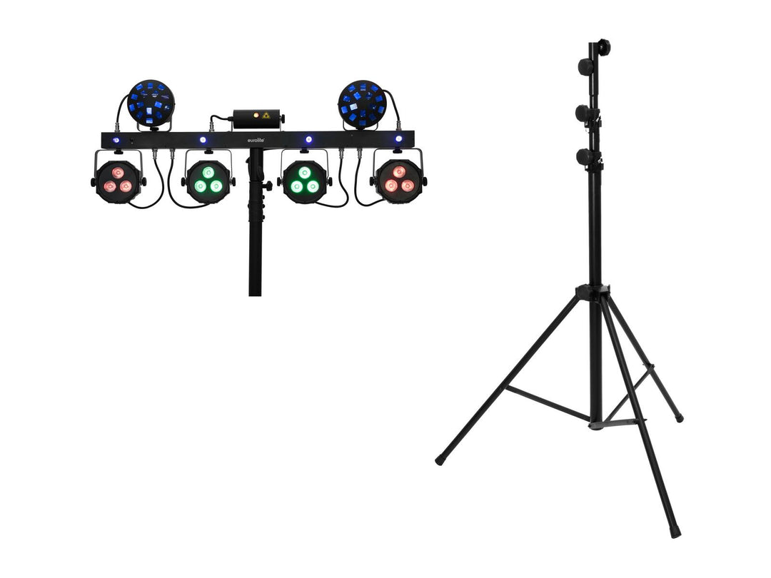 EUROLITE sett LED KLS Laser Bar Next FX Light Set + STV-60-WOT EU stålstativ svart