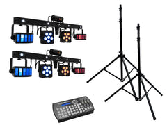 EUROLITE Set 2x LED KLS Laser Bar PRO + Easy Show + 2x M-4 høyttalerstativsystem