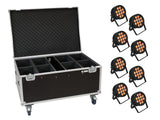 EUROLITE set med 8x LED IP PAR 12x9W SCL Spot + case med hjul