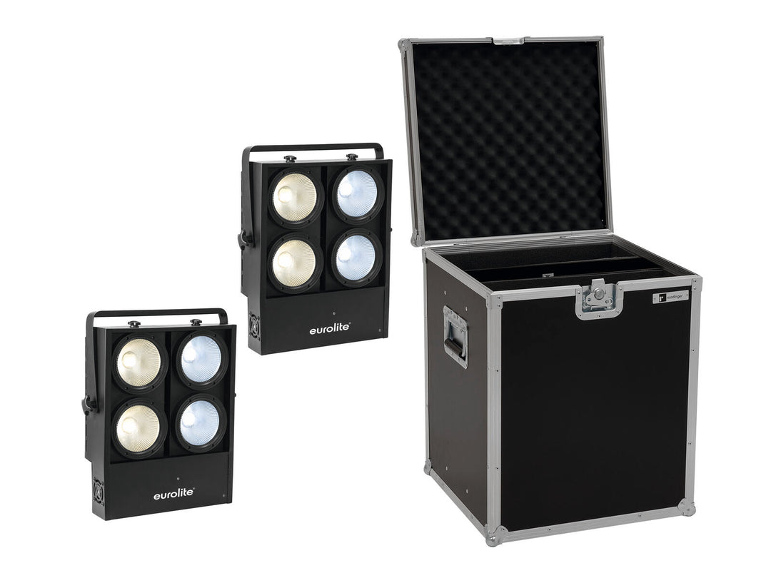 EUROLITE Set 2x Audience Blinder 4x100W LED COB CW/WW + koffert