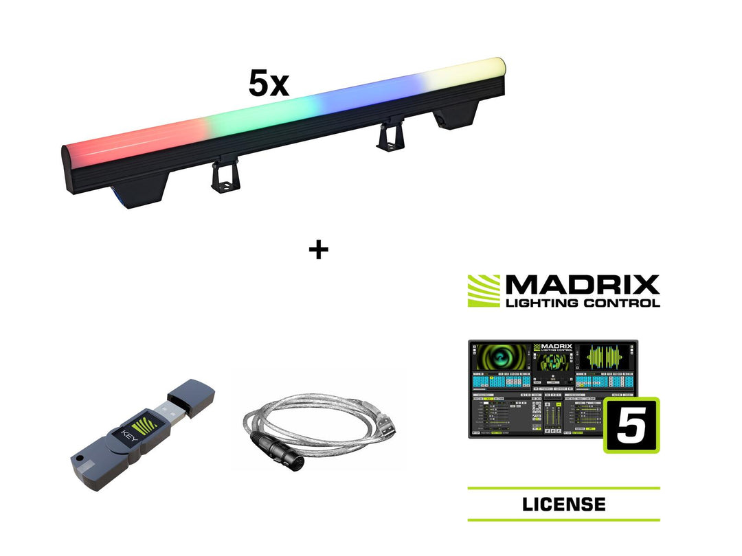 EUROLITE Sett med 5x LED PT-100/32 Pixel DMX Tube + Madrix Software