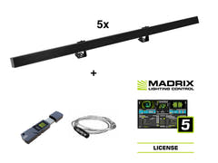 EUROLITE-sett 5x LED PR-100/32 Pixel DMX Rail bk + Madrix Software