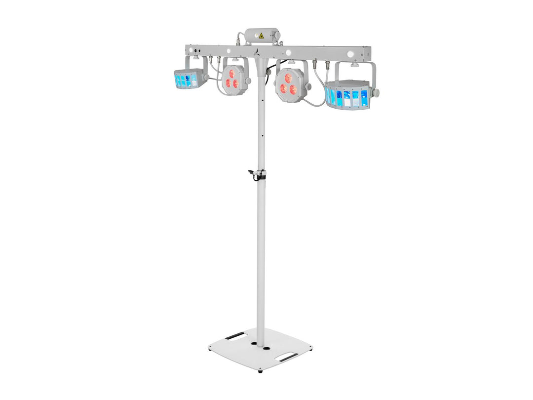 EUROLITE set LED KLS Laser Bar FX Light Set hvit + BPS-2 Loudspeaker Stand hvit