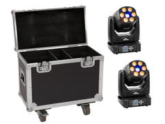 EUROLITE sett med 2x LED TMH-H90 + koffert med hjul