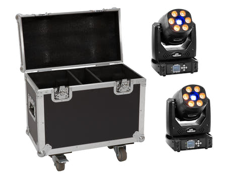EUROLITE sett med 2x LED TMH-H90 + koffert med hjul