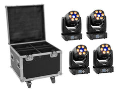 EUROLITE sett med 4x LED TMH-H90 + koffert med hjul
