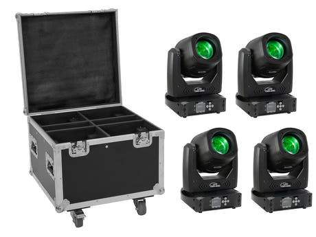 EUROLITE sett 4x LED TMH-B90 + koffert med hjul