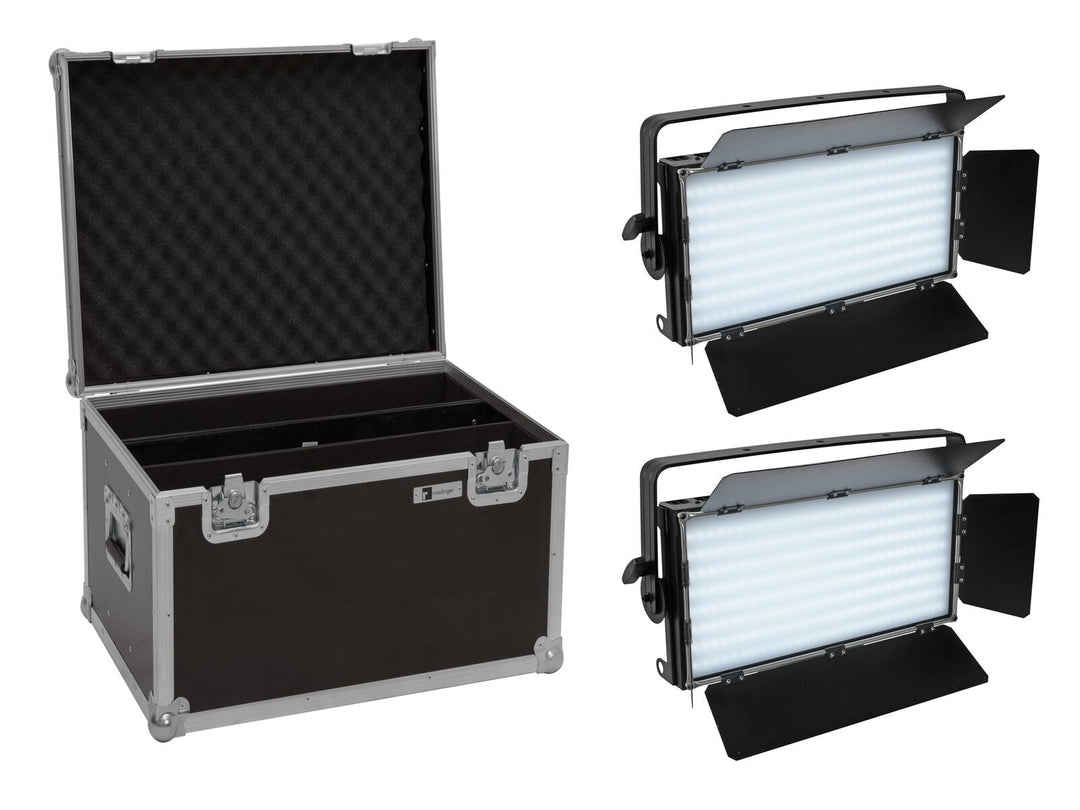 EUROLITE sett med 2x LED PLL-480 QCL-panel + koffert