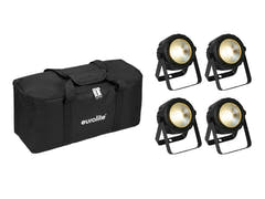 EUROLITE sett med 4x LED PARty Spot COB + myk bag