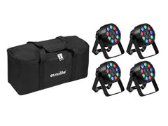 EUROLITE Sett 4x AKKU Mini PARty RGBW Spot MK2 + Soft Bag