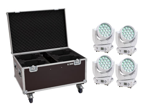 EUROLITE set 2x LED TMH-X4 Moving Head Wash Zoom wh + EU-etui med hjul
