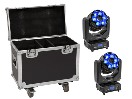 EUROLITE sett med 4x LED TMH-H240 Beam/Wash/Flower Effect + koffert