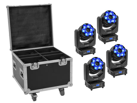 EUROLITE Set 4x LED TMH-H240 Beam/Wash/Flower Effect + koffert