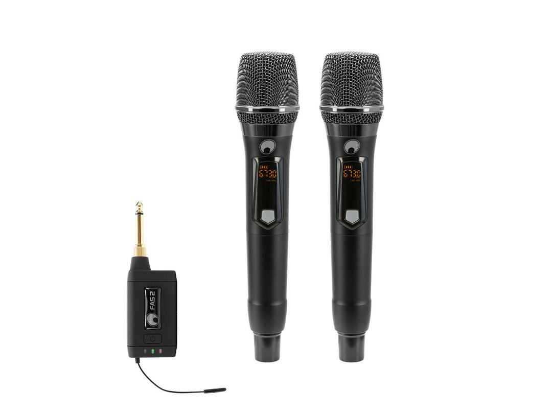 OMNITRONIC Set FAS TWO + 2x dynamisk trådløs mikrofon 660-690MHz