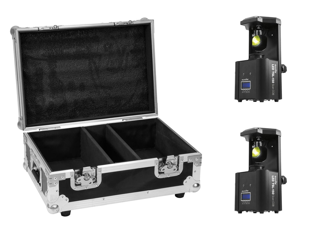 EUROLITE sett 2x LED TSL-150 Scan COB + koffert