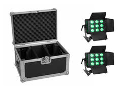 EUROLITE-sett 2x LED CLS-9 QCL RGB/WW 9x7W + koffert