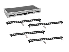 EUROLITE Sett 4x LED PIX-16 QCL Bar + koffert