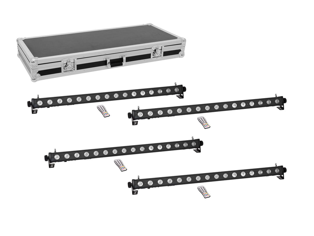 EUROLITE Sett 4x LED PIX-16 QCL Bar + koffert