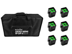 EUROLITE Sett 6x AKKU Mini IP UP-4 QCL Spot MK2 + Soft Bag