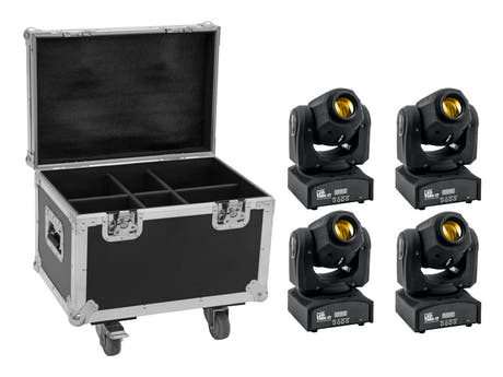 EUROLITE Sett med 4x LED TMH-17 Spot + kasse med hjul