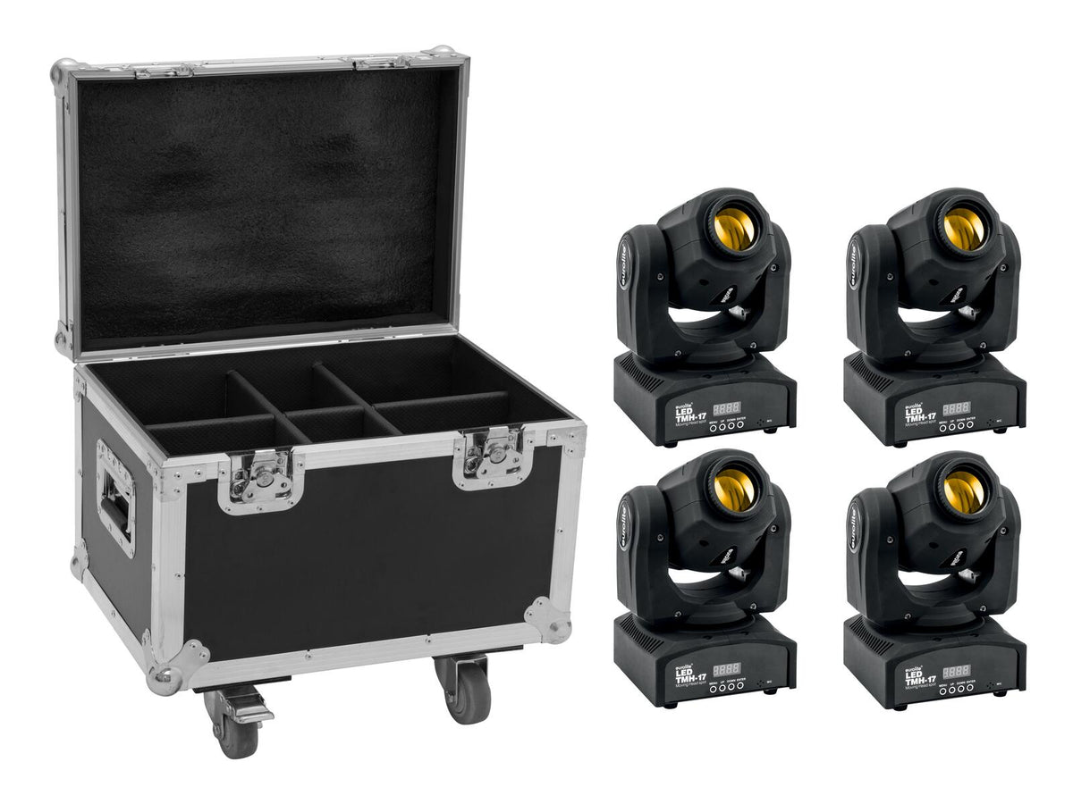 Eurolite sett 4x LED TMH-17 Moving Head + Flightcase