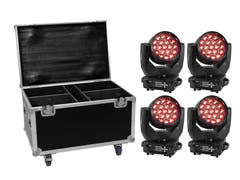 EUROLITE sett med 4x LED TMH-X4 + koffert med hjul