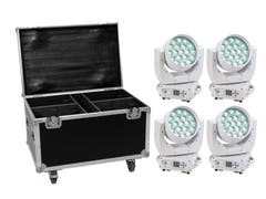 EUROLITE Sett med 4x LED TMH-X4 hvit + kasse med hjul