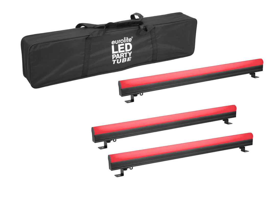 EUROLITE sett 3x AKKU PT-100/32 Pixel DMX Tube + myk veske