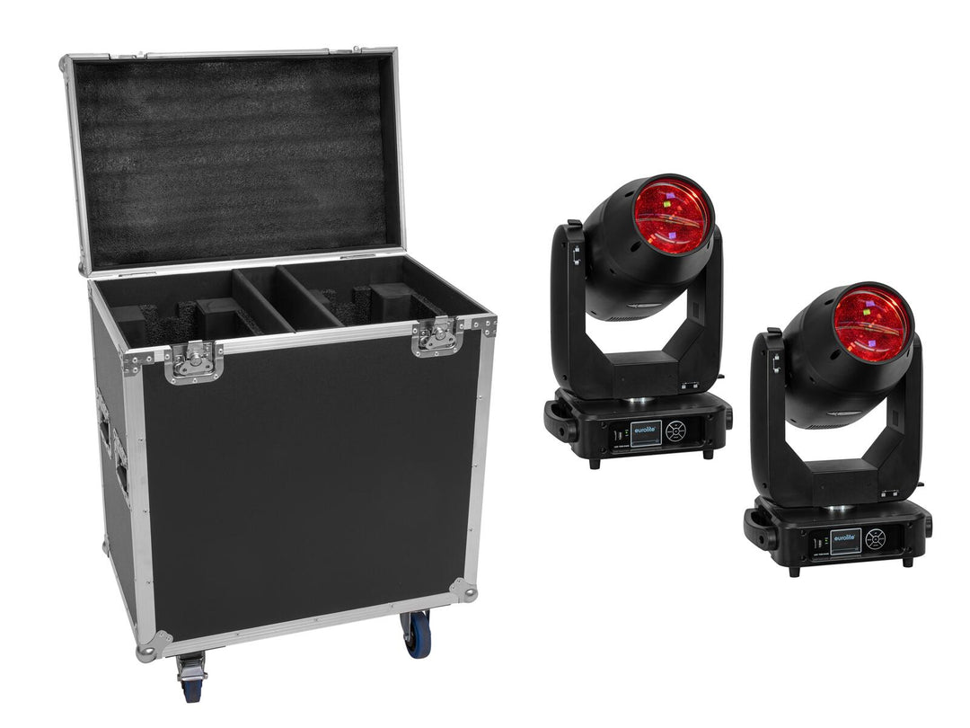 EUROLITE Set 2x LED TMH-S400 CMY + koffert med hjul