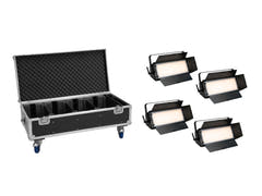 EUROLITE Sett med 4x LED PLL-576 CW/WW-panel + koffert med hjul