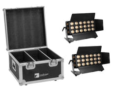 EUROLITE Sett 2x LED CLS-18 QCL RGB/WW 18x7W + Flightcase