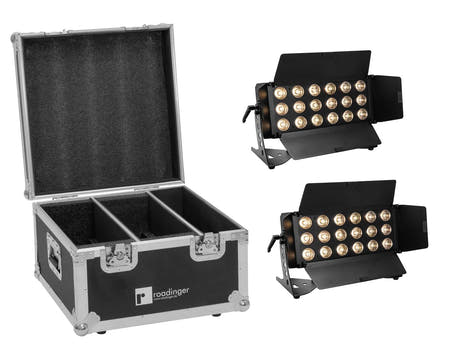 EUROLITE Sett 2x LED CLS-18 QCL RGB/WW 18x7W + Flightcase